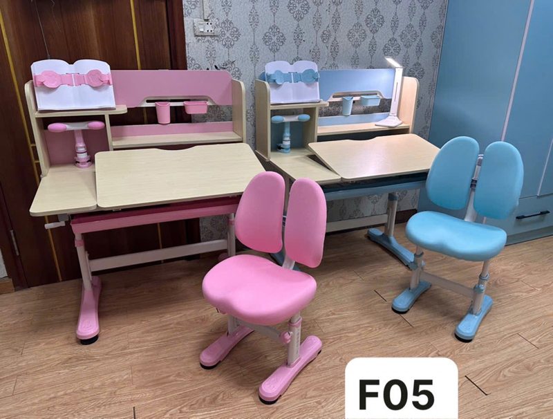Bộ bàn học thông minh F05 kiểu dáng đáng yêu, hiện đại, tạo cảm hứng học tập cho bé mỗi ngày BH853