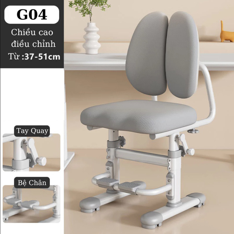 Ghế học sinh G04 tiểu học có thể điều chỉnh độ cao có gác chân BH896