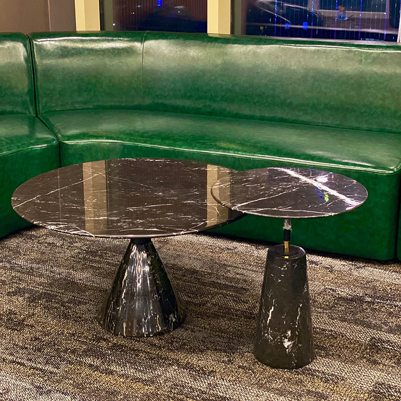 Bàn trà đế đá nguyên khối kết hợp trụ sắt sơn tĩnh điện BT944