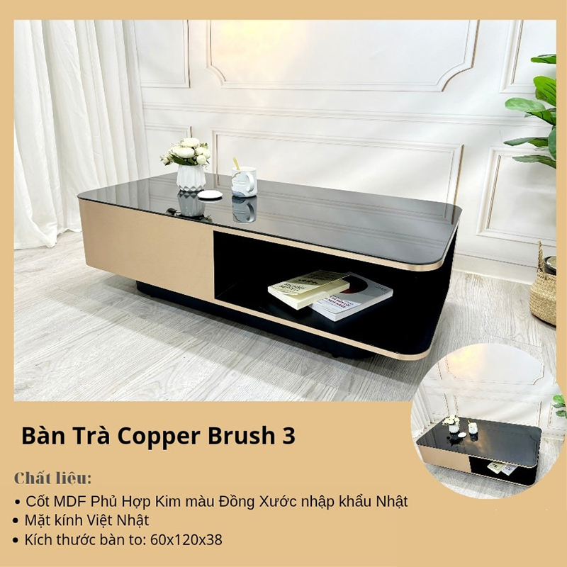 Bàn trà Copper Brush thiết kế mới kiểu Nhật BT997