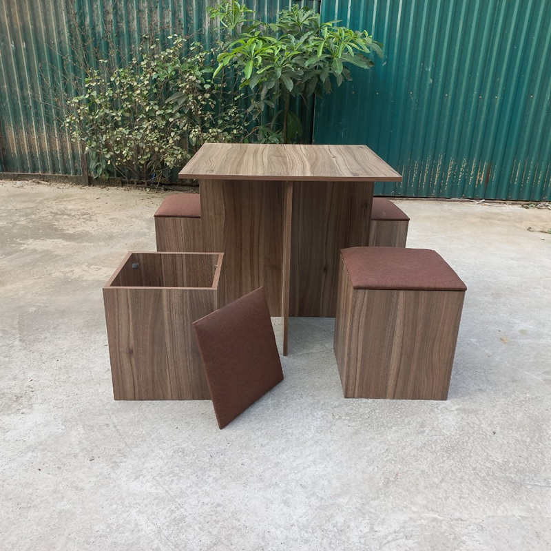 Bộ bàn ghế ăn 4 ghế gỗ công nghiệp xếp gọn giá rẻ BA168