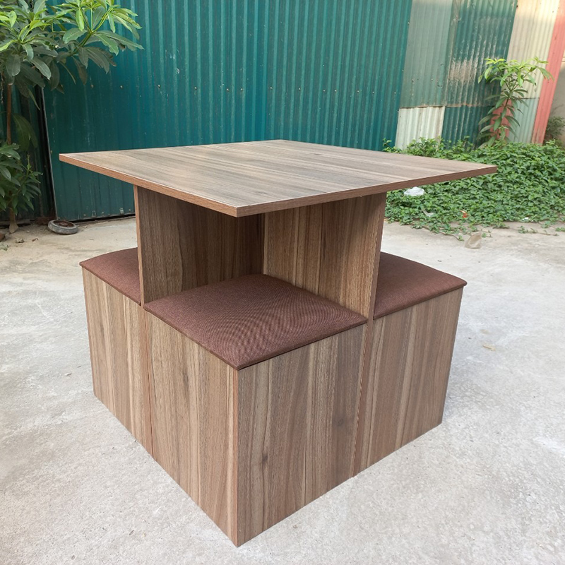 Bộ bàn ghế ăn 4 ghế gỗ công nghiệp xếp gọn giá rẻ BA168