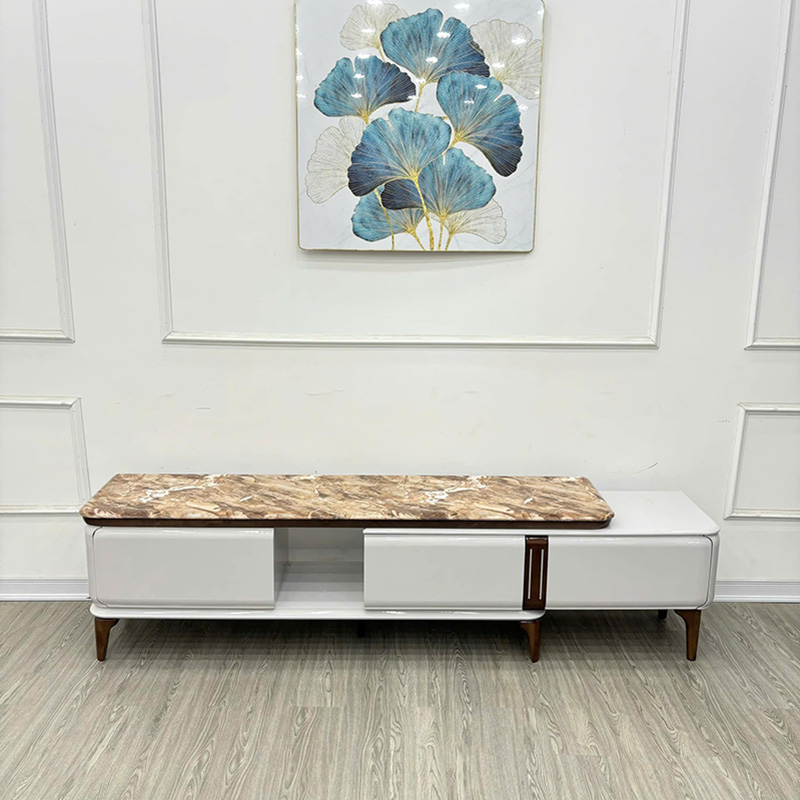 Combo bàn trà kệ tivi với thiết kế tinh tế, đường nét thanh thoát CT242