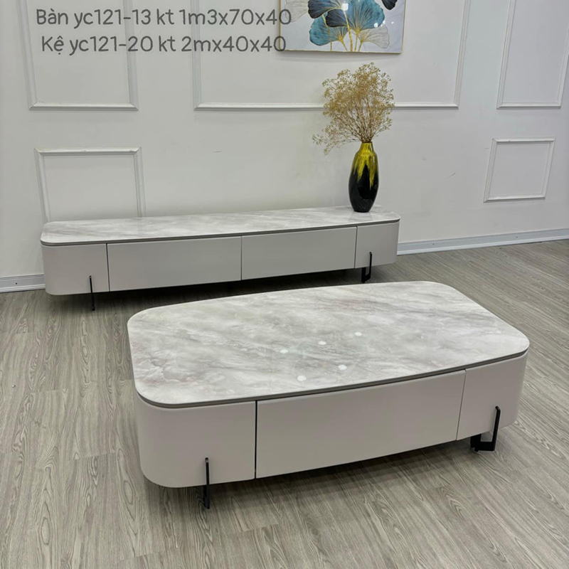 Combo bàn trà sofa và kệ tivi kiểu dáng đơn giản thời thượng CT240