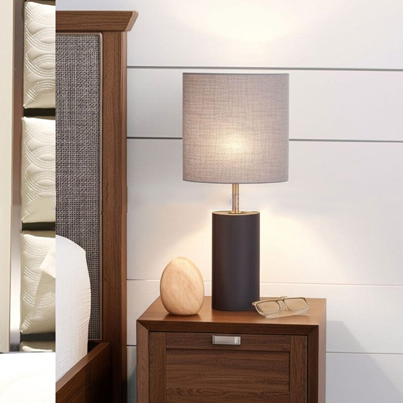 Đèn ngủ decor trang trí trụ đá Cẩm Thạch Marble nguyên khối DN005