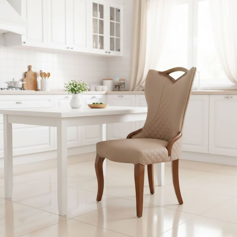 Ghế ăn nhà hàng cafe Fino gỗ bọc nệm da GA125