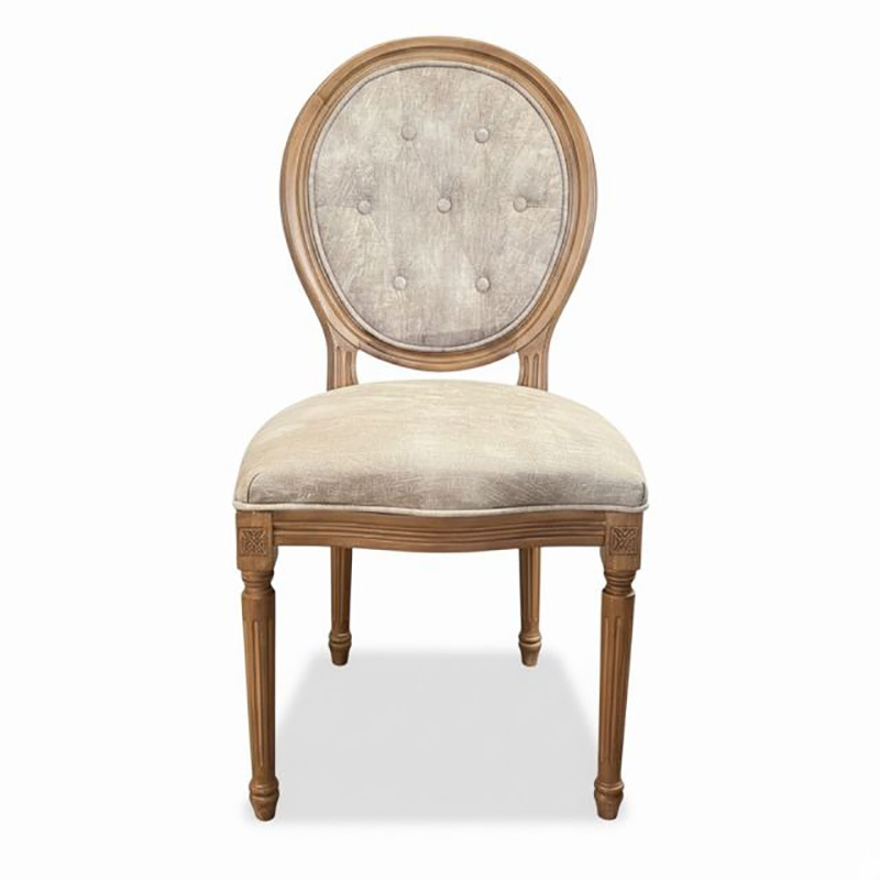 Ghế Louis không tay gỗ Ash bọc da nỉ màu sắc tùy chọn GA140