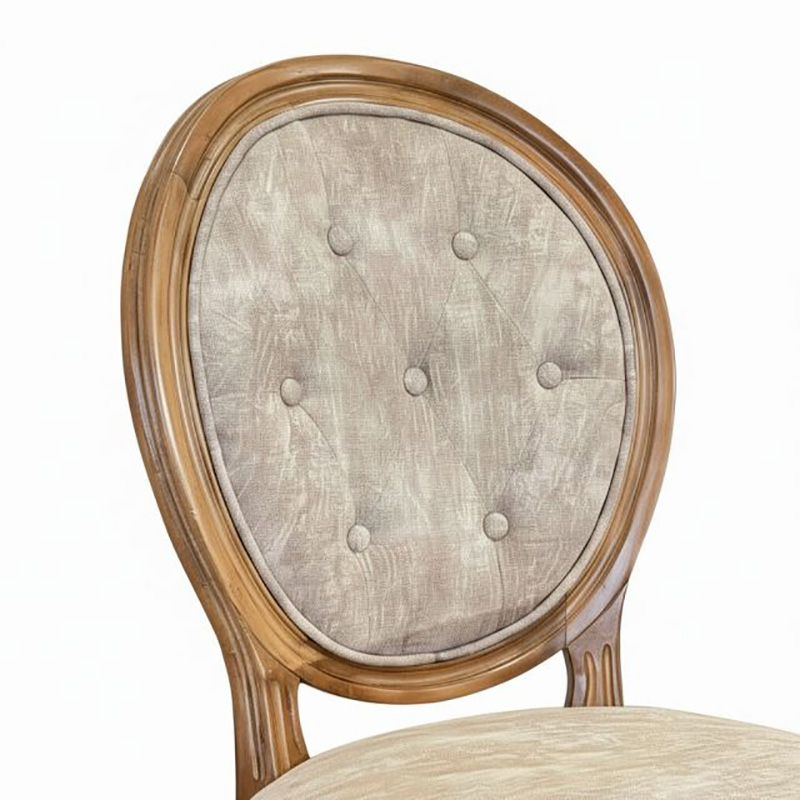 Ghế Louis không tay gỗ Ash bọc da nỉ màu sắc tùy chọn GA140