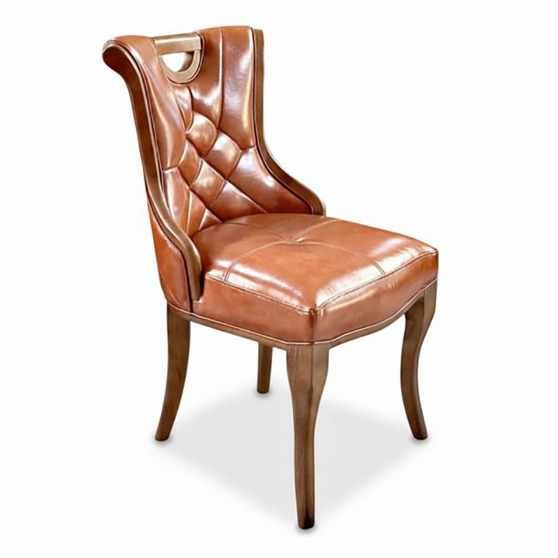 Ghế Sophia tân cổ điện bọc da cao cấp gỗ cao su GA136