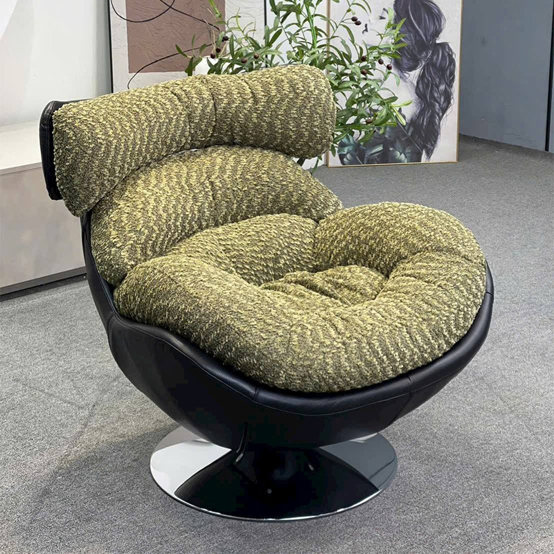 Ghế Arm Chair thư giãn chất liệu nỉ nhung hạt cao cấp phối da sang trọng GG312