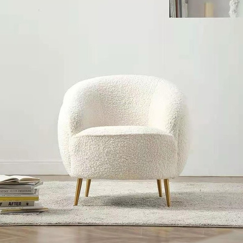 Ghế sofa đơn thư giãn bọc vải lông cừu sang trọng GG273