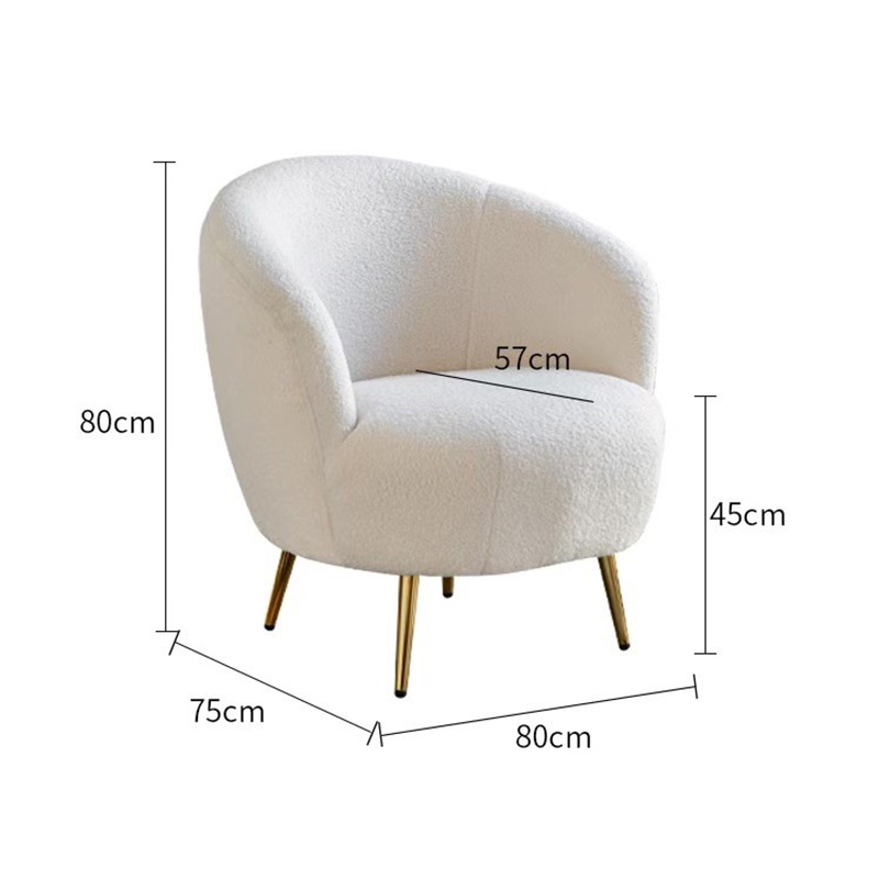 Ghế sofa đơn thư giãn bọc vải lông cừu sang trọng GG273