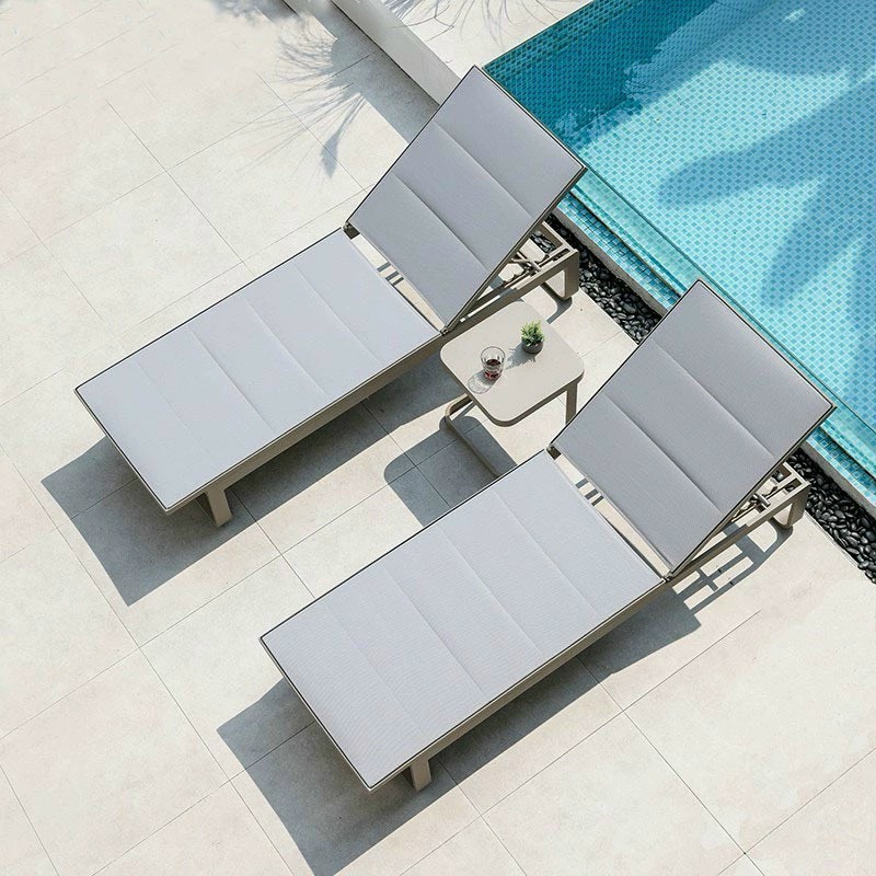 Ghế hồ bơi tắm nắng khung nhôm nệm lưới Textilene GT080