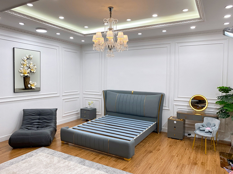 Giường ngủ bọc da thiết kế sang trọng chất liệu cao cấp GN323