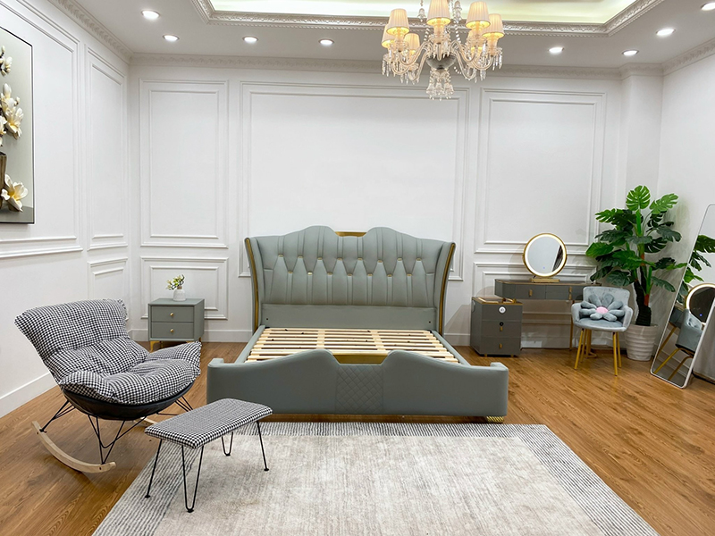 Giường ngủ khung gỗ bọc da PU cao cấp GN324