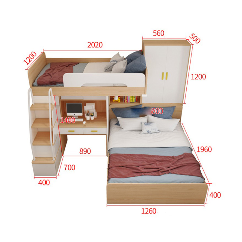 Giường tầng cho bé thiết kế kèm bàn học tiện dụng GN459