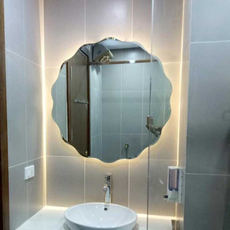 Gương LED phòng tắm hình lượn sóng có cảm ứng GT846
