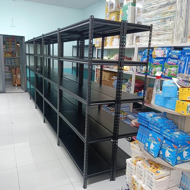 Giá Kệ Sắt V Cài dài 100 x rộng 50cm, 3,4,5 tầng lắp ghép dễ dàng cho kho, siêu thị, tạp hóa KB267
