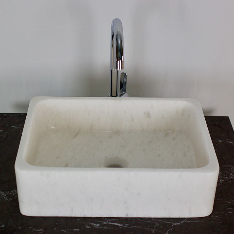 Bồn Lavabo hình chữ nhật đá trắng muối L460xW330xH140 LA004