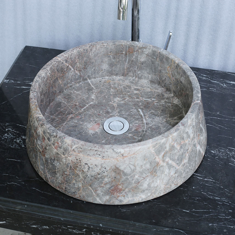 Chậu rửa mặt Lavabo đá cẩm thạch màu ghi LA005