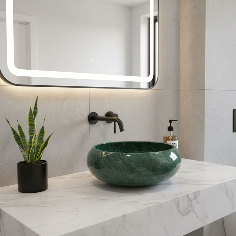 Chậu rửa mặt (lavabo) được làm từ 100% đá tự nhiên nguyên khối LA177