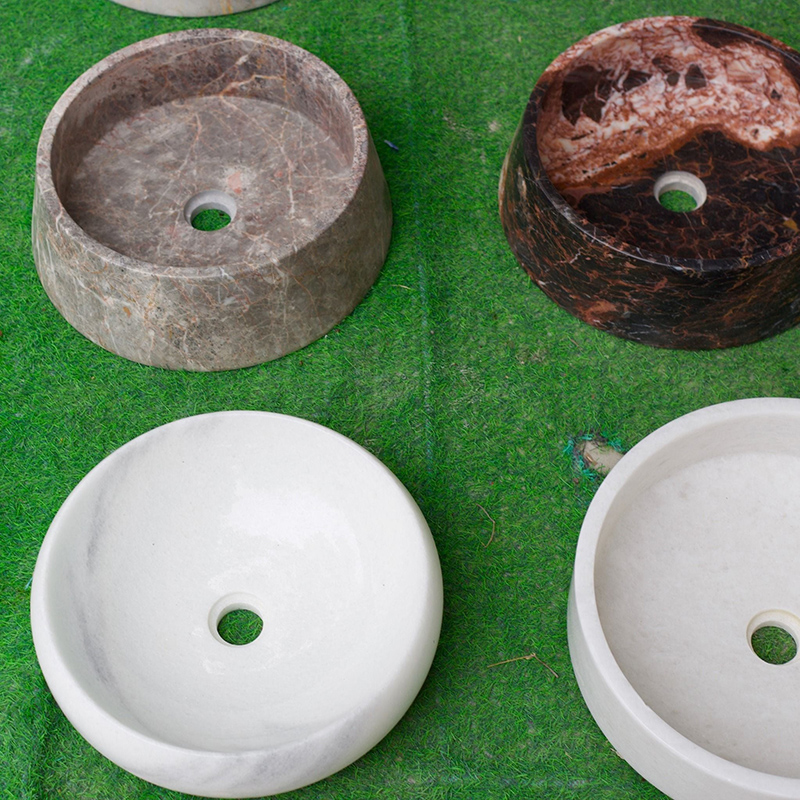 Lavabo đá cẩm thạch tự nhiên màu hổ phách LA006