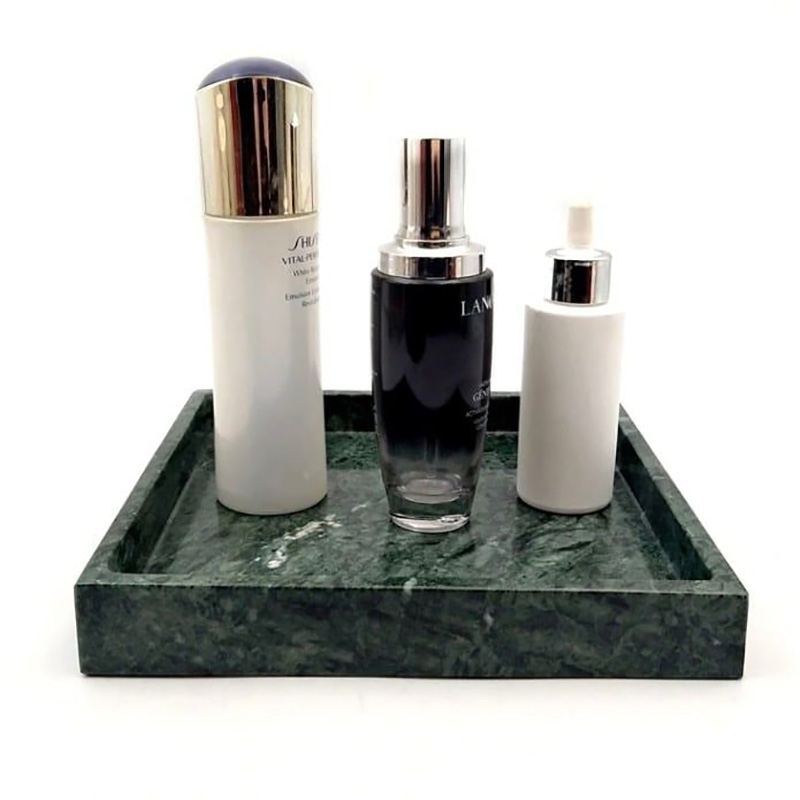 Khay đá marble tự nhiên hình vuông, đá xanh Ấn Độ PT009