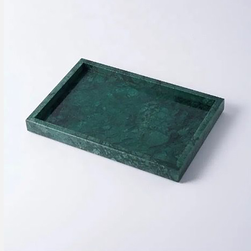 Khay đựng đá Cẩm Thạch Marble xanh Ấn Độ hình chữ nhật PT016