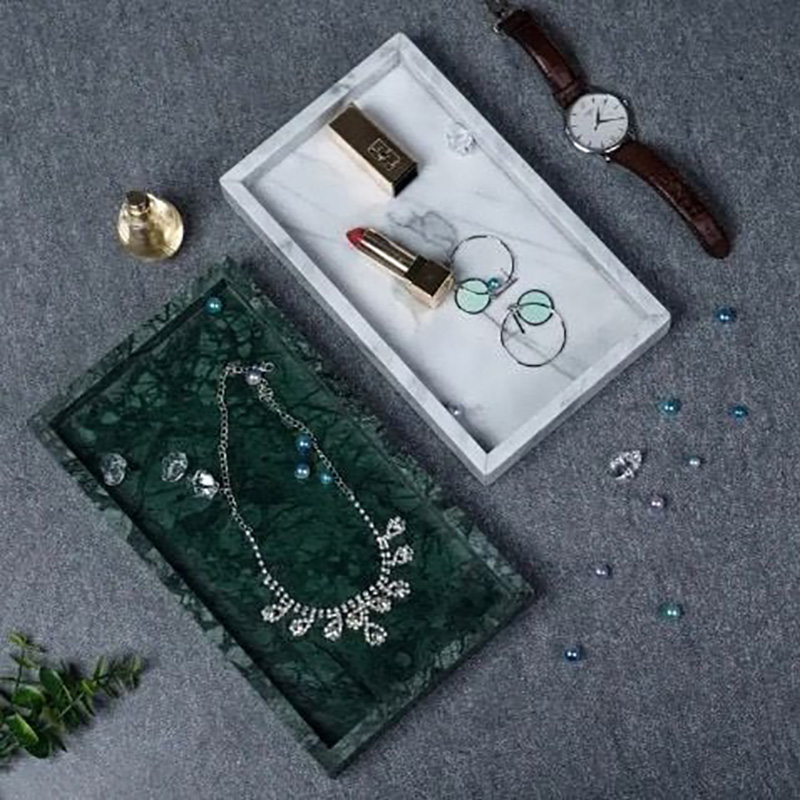 Khay đựng đá Cẩm Thạch Marble xanh Ấn Độ hình chữ nhật PT016