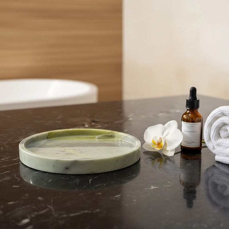 Khay đựng hình tròn đá Cẩm Thạch Marble cho khách sạn PT364