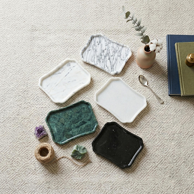 Khay trang điểm, Khay quầy phòng tắm, Khay trang sức thiết kế đá Xanh Ấn Độ PT518