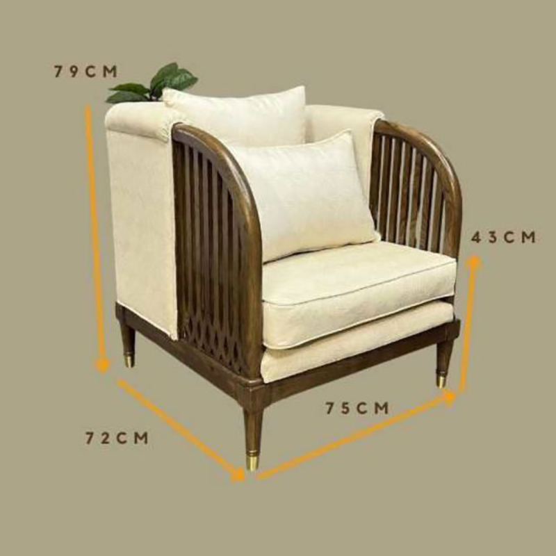 Ghế sofa đơn khung gỗ sồi phong cách INDOCHINE SF904