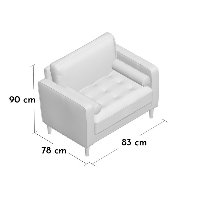 Ghế sofa đơn vuông với nệm vải dày dặn êm ái SF970