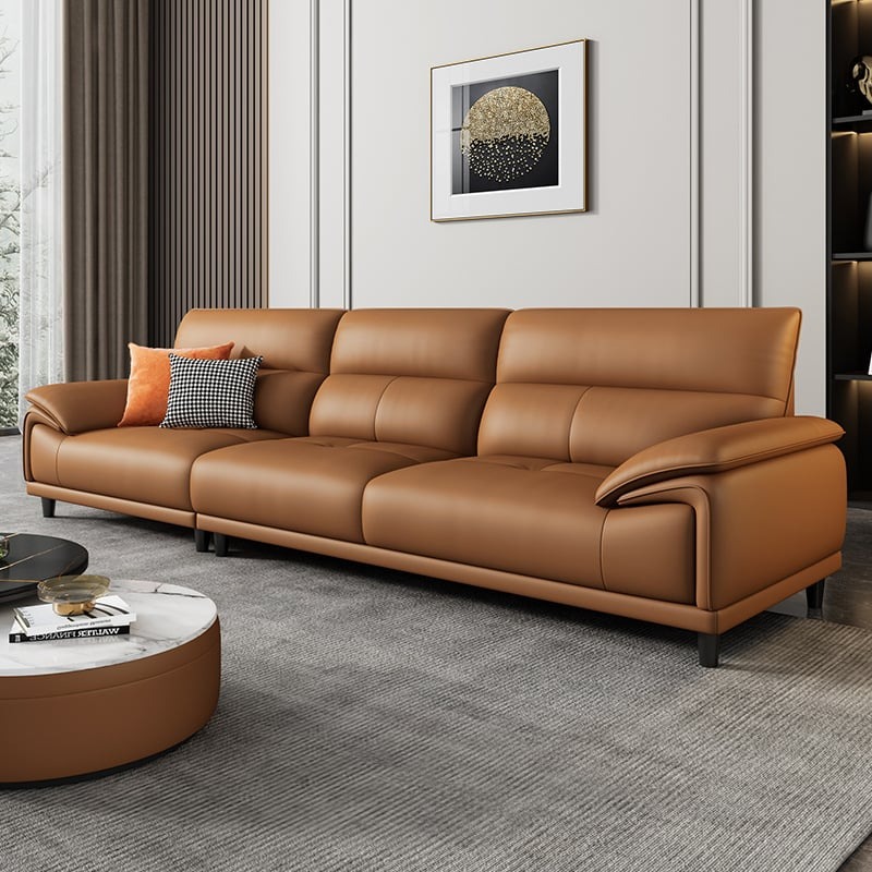 Sofa da phòng khách đẹp, hiện đại cho nhà phố, căn hộ chung cư SF665