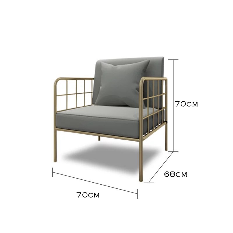 Ghế sofa đơn nệm vải khung sắt mạ vàng SF624
