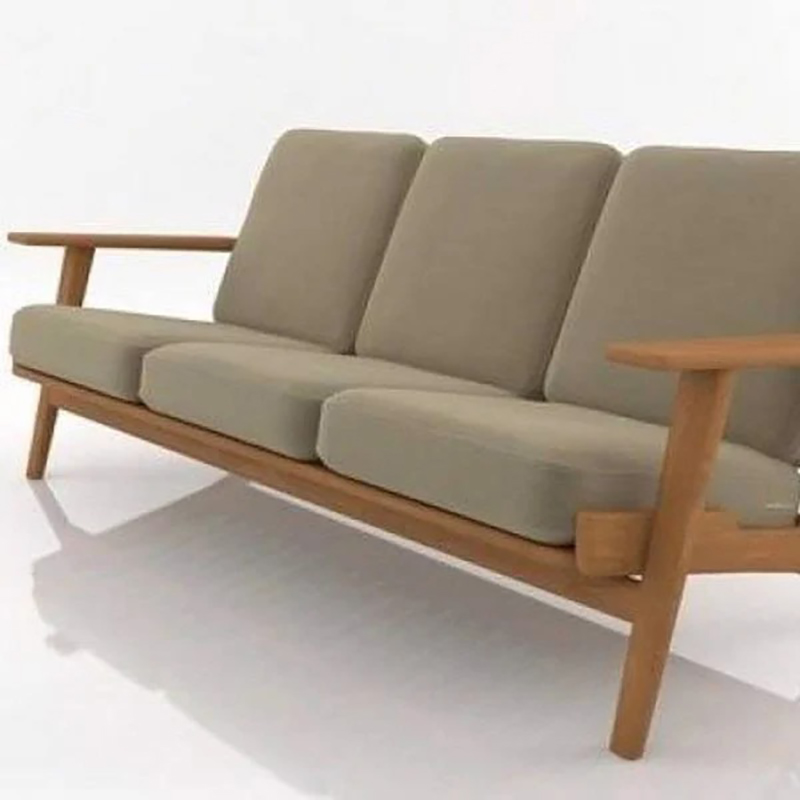 Ghế sofa gỗ Plank băng ba, ba chỗ ngồi SF890