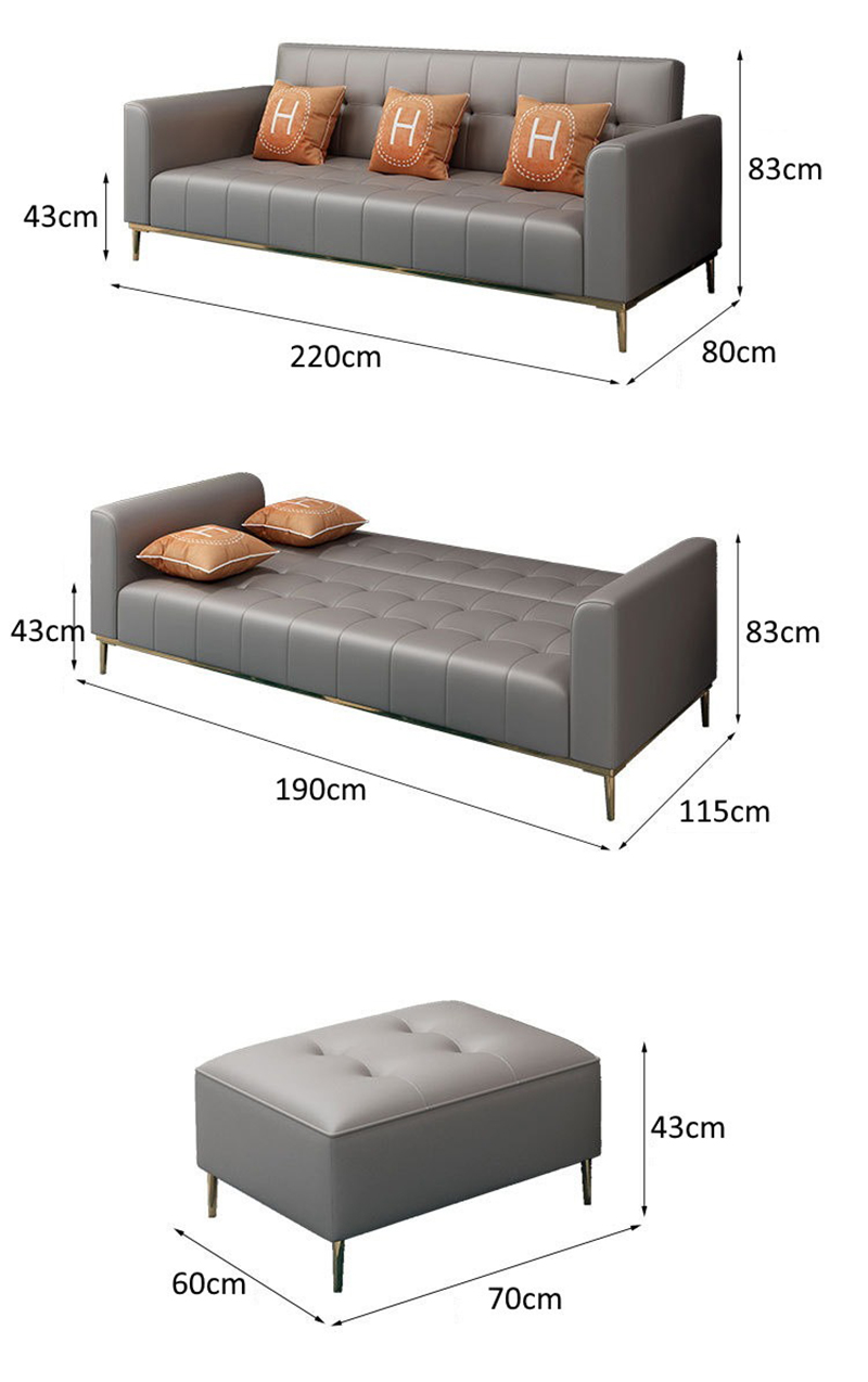 Giường sofa bọc da cao cấp cho phòng khách SF680