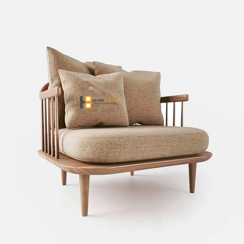 Sofa đơn nan gỗ Fly phong cách Scandinavian SF883