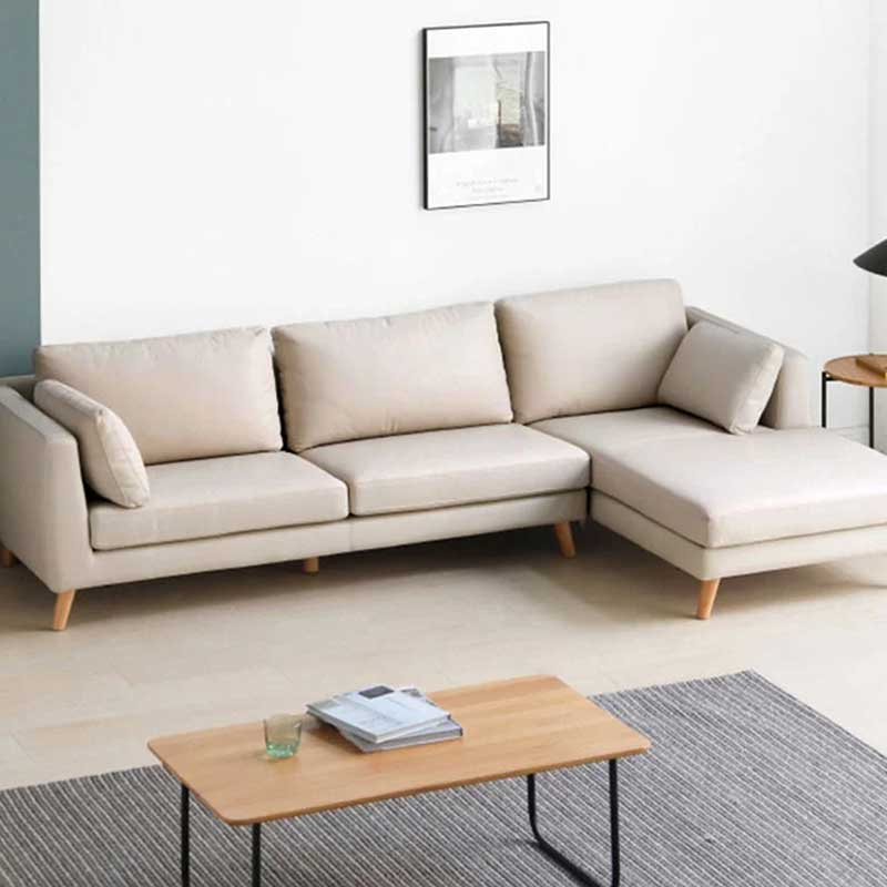 Sofa góc chữ L khung gỗ bọc da sang trọng SF666