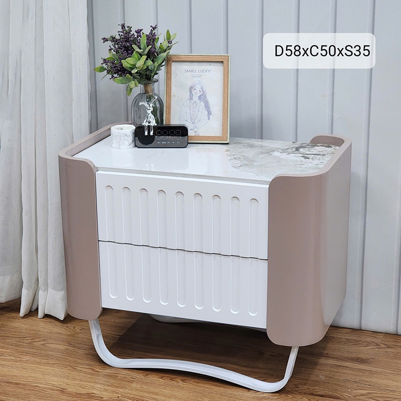 Tủ kệ tab đầu giường thiết kế 2 ngăn kéo tiện lợi TD297