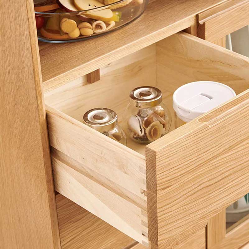 Tủ bếp bằng gỗ sồi tự nhiên kiểu dáng nhỏ gọn TB886