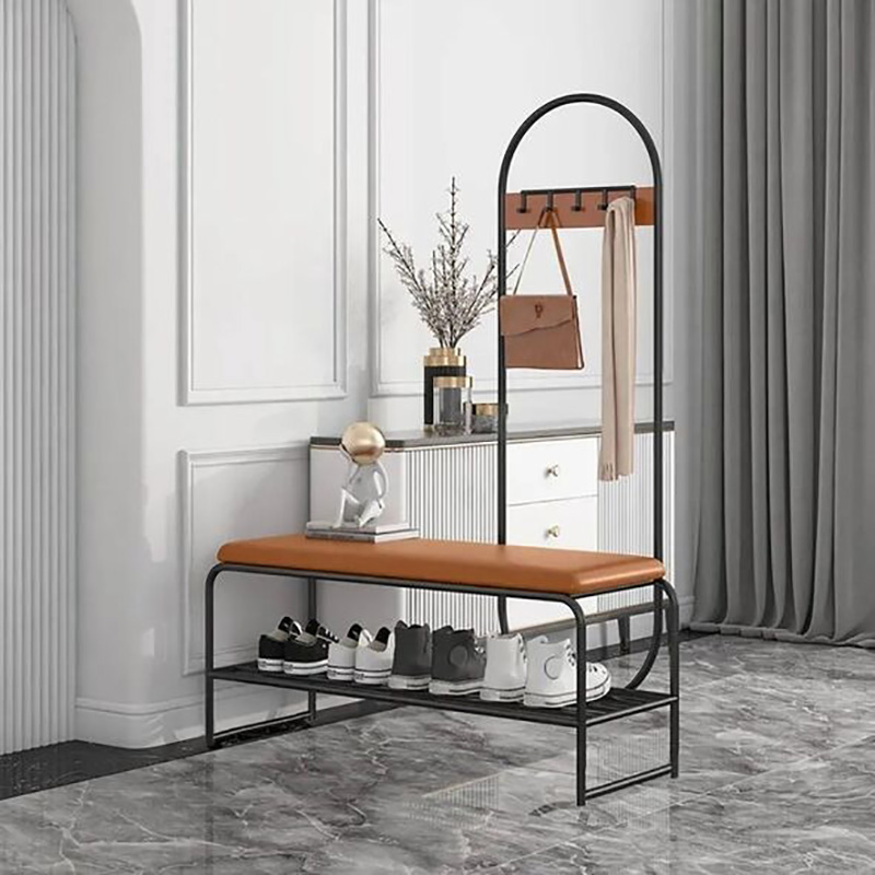 Ghế giày khung sắt bọc nệm có giá treo đồ TG028