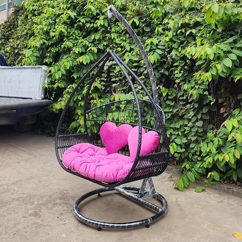 Xích đu đôi hình giọt nước mây nhựa cao cấp XD570