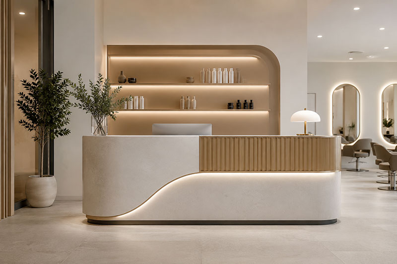 Bàn quầy lễ tân đẹp cho Salon