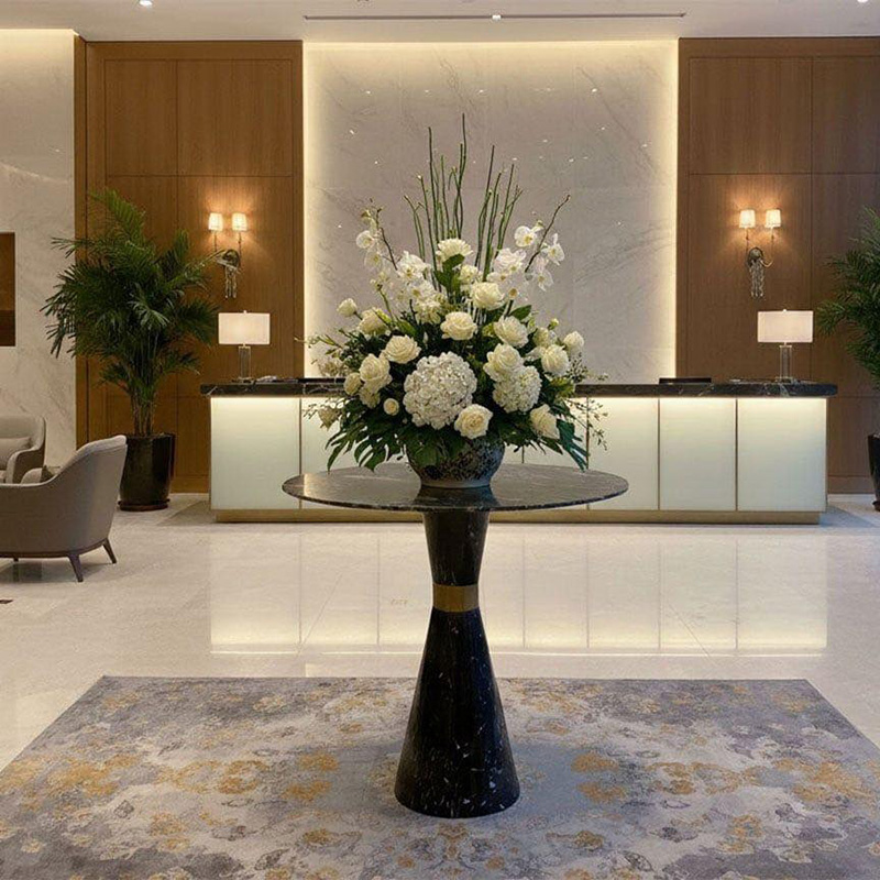 Mẫu bàn console decor sảnh hành lang khách sạn