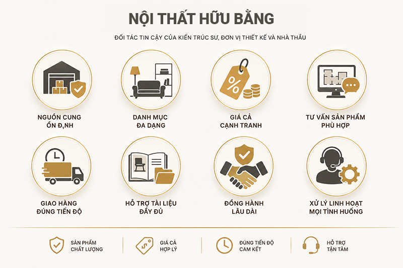 Những giá trị mà Nội Thất Hữu Bằng mang đến cho đơn vị thiết kế