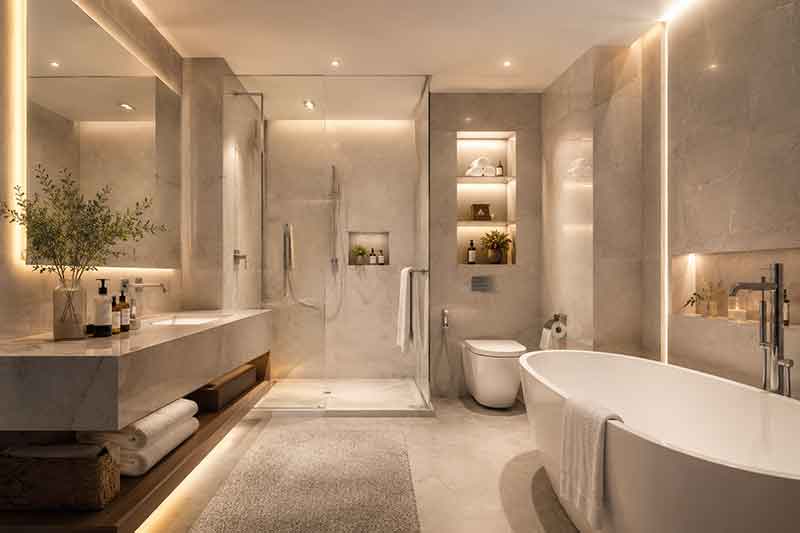 Ưu tiên bảng màu trung tính để tạo cảm giác sang trọng