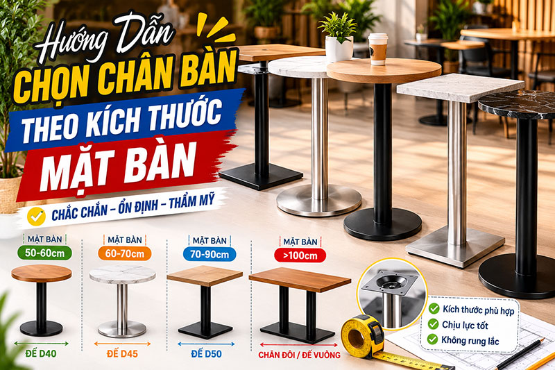 Hướng Dẫn Chọn Chân Bàn Theo Kích Thước Mặt Bàn