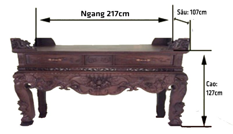 Kích thước sập thờ chuẩn Lỗ Ban