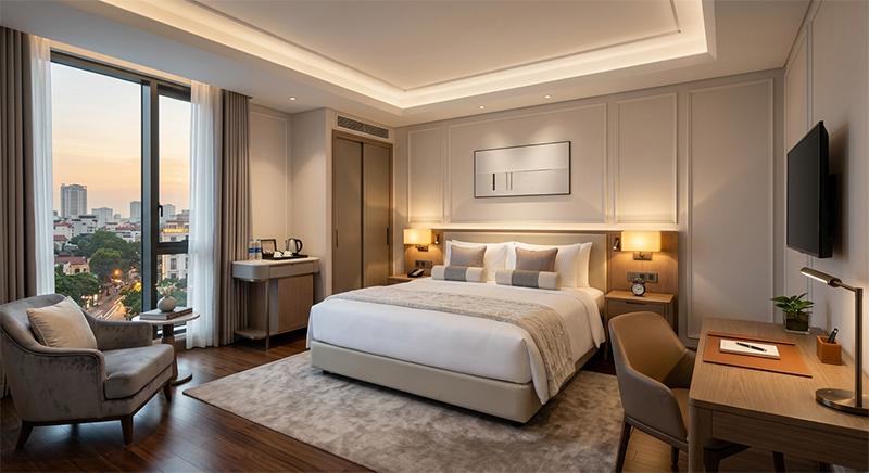 Bí quyết setup nội thất phòng ngủ khách sạn đạt tiêu chuẩn